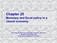Monetary and fiscal policy in a closed economy