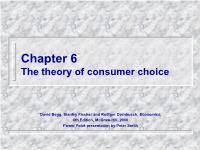 The theory of consumer choice