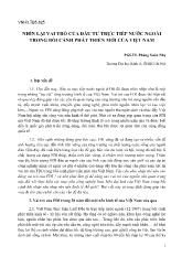 Đề tài Nhìn lại vai trò của đầu tư trực tiếp nước ngoài trong bối cảnh phát triển mới của Việt Nam