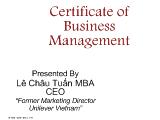 Bài giảng Certificate of business management