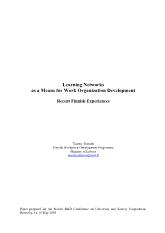Learning networks as a means for work organization development