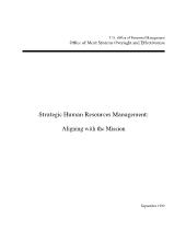 Strategic human resources management: Aligning with the mission
