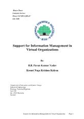Support for information management in virtual organizations