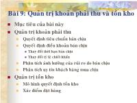 Bài giảng Quản trị khoản phải thu và tồn kho