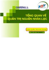 Bài giảng Tổng quan về quản trị nguồn nhân lực - Lê Thị Hạnh