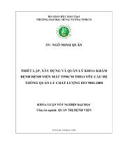 Thiết lập, xây dựng và quản lý khoa khám bệnh bệnh viện mắt thành phố Hồ Chí Minh theo yêu cầu hệ thống quản lý chất lượng ISO 9001:2008