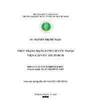 Thực trạng mạng lưới cấp cứu ngoại viện (cấp cứu 115) thành phố Hồ Chí Minh