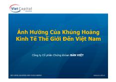 Ảnh hưởng của khủng hoảng kinh tế thế giới đến Việt Nam