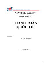 Bài giảng Thanh toán quốc tế - Hồ Thanh Tùng