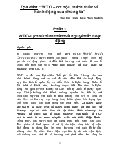 Tọa đàm :“WTO – cơ hội, thách thức và hành động của chúng ta”