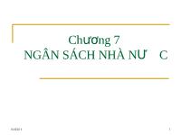 Bài giảng chương 7: Ngân sách nhà nước