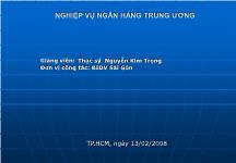 Bài giảng Nghiệp vụ ngân hàng trung ương: Nghiệp vụ thị trường mở