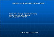 Bài giảng Nghiệp vụ ngân hàng trung ương: Nghiệp vụ quản lý ngoại hối
