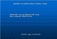 Bài giảng Nghiệp vụ ngân hàng trung ương: Nguyễn Kim Trọng