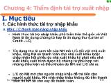 Bài giảng Thẩm định tài trợ xuất nhập khẩu