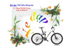 Bài tập Phổ biến thông tin_lợi ích của xe đạp