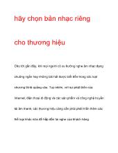 Bài viết Hãy chọn bản nhạc riêng cho thương hiệu