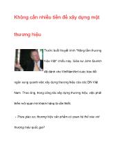 Bài viết Không cần nhiều tiền để xây dựng một thương hiệu