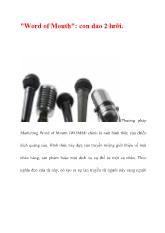 Đề tài Word Of mouth: con dao 2 lưỡi