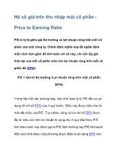 Hệ số giá trên thu nhập một cổ phần - Price to Earning Ratio