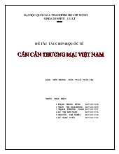 Tiểu luận Tài chính quốc tế: Cán cân thương mại Việt Nam