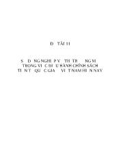 Đề tài Sử dụng thị trường mở trong việc điều hành chính sách tiền tệ quốc gia ở Việt Nam hiện nay