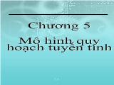 Bài giảng Mô hình quy hoạch tuyến tính