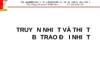 Bài giảng Truyền nhiệt và thiết bị trao đổi nhiệt