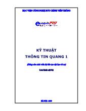 Giáo trình Kỹ thuật thông tin quang