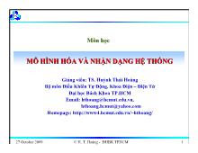 Bài giảng Mô hình hóa - Huỳnh Thái Hoàng