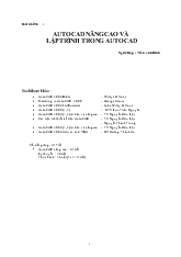 Bài giảng Autocad nâng cao và lập trình trong autocad - Trần Anh Bình
