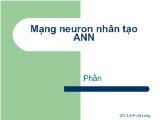 Bài giảng Mạng neuron nhân tạo ANN