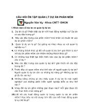 Câu hỏi ôn tập Môn quản lý dự án phần mềm