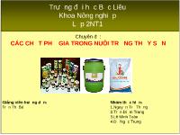 Chuyên đề Các chất phụ gia trong nuôi trồng thủy sản