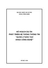 Đề tài Kế hoạch dự án phát triển hệ thống thông tin quản lý đào tạo Khoa công nghệ - Đại học quốc gia Hà Nội