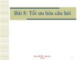 Bài giảng Cơ sở dữ liệu - Bài 8: Tối ưu hóa câu hỏi bằng đại số quan hệ