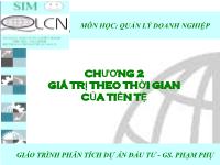 Bài giảng Giá trị theo thời gian của tiền tệ
