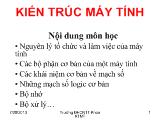 Bài giảng Kiến trúc máy tính - Chương 1: Giới thiệu