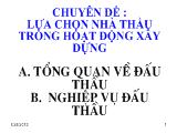 Bài giảng Lựa chọn nhà thầu trong hoạt động xây dựng