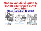 Bài giảng Một số vấn đề về quản lý dự án đầu tư xây dựng công trình