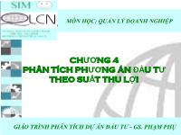 Bài giảng Phân tích phương án đầu tư theo suất thu lợi