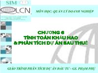 Bài giảng Tính toán khấu hao và phân tích dự án sau thuế