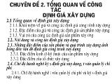 Bài giảng Tổng quan về công tác định giá xây dựng