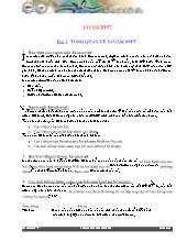 Bài giảng Tổng quan về Javacript