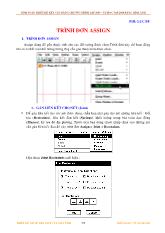 Bài giảng Trình đơn Assign