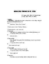 Báo cáo Tìm hiểu về CSS - Đoàn Xa Thích