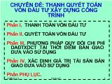 Chuyên đề Thanh quyết toán vốn đầu tư xây dựng công trình