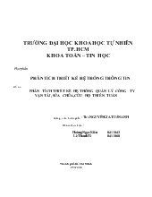 Đồ án Phân tích thiết kế hệ thống quản lý công ty vận tải, sửa chữa, cứu hộ Thiên Tuấn