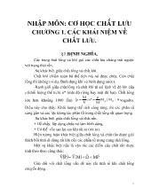 Nhập môn Cơ học chất lưu: Các khái niệm về chất lưu