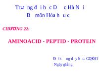 Bài giảng Aminoacid, Peptid, protein